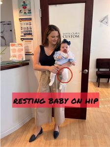 Parents make the common mistake of resting a baby on their hip